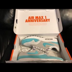 Air Max 1 anniversary aquas, size 10.5